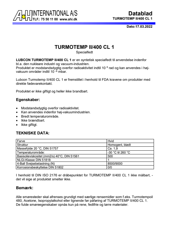 

TURMOTEMP II 400 CL 1

